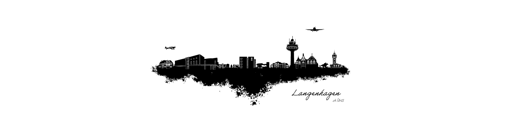 Dorfposter: Skyline Stadt Langenhagen Banner