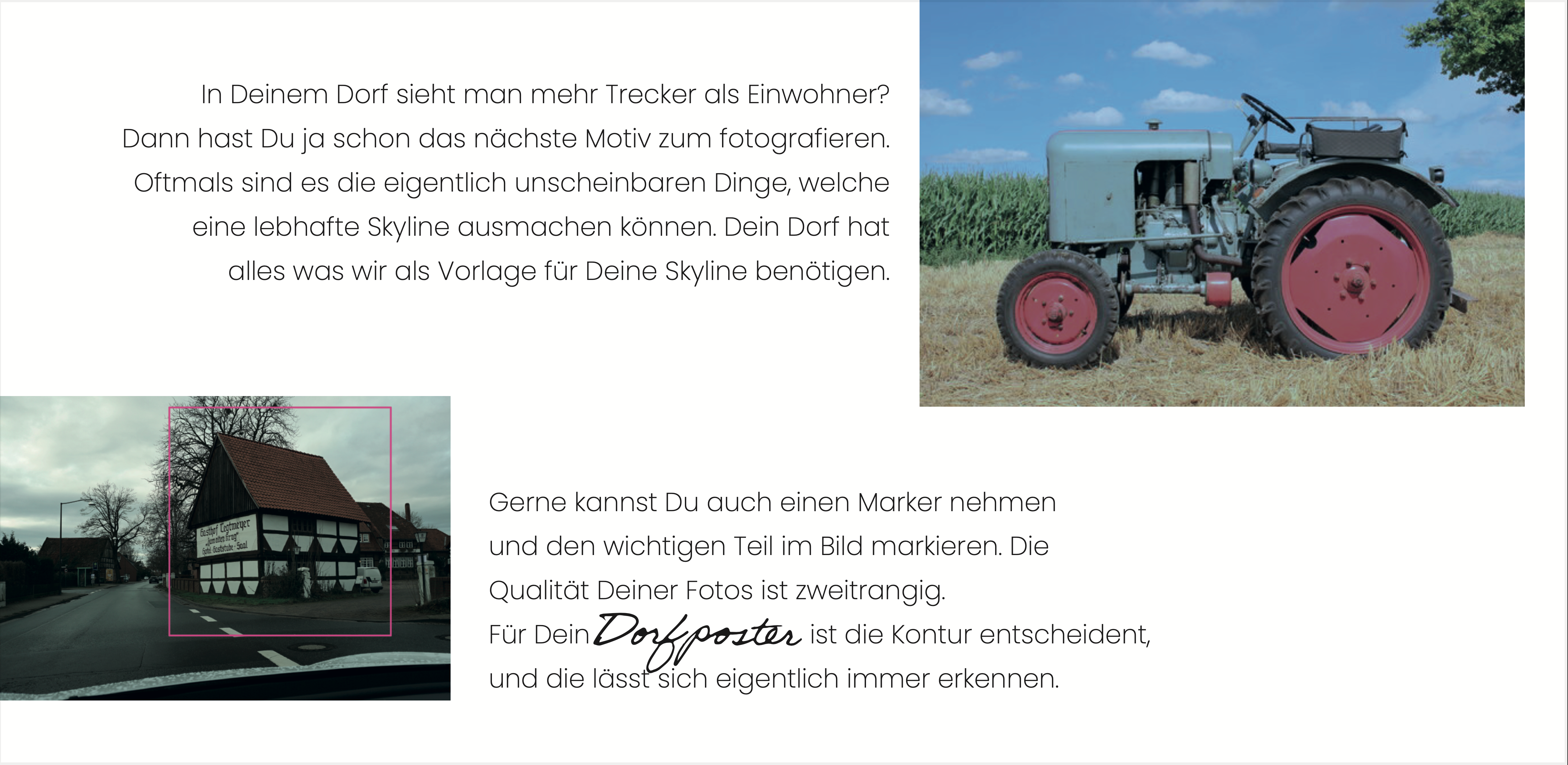 Dorfposter: Alter Traktor Banner