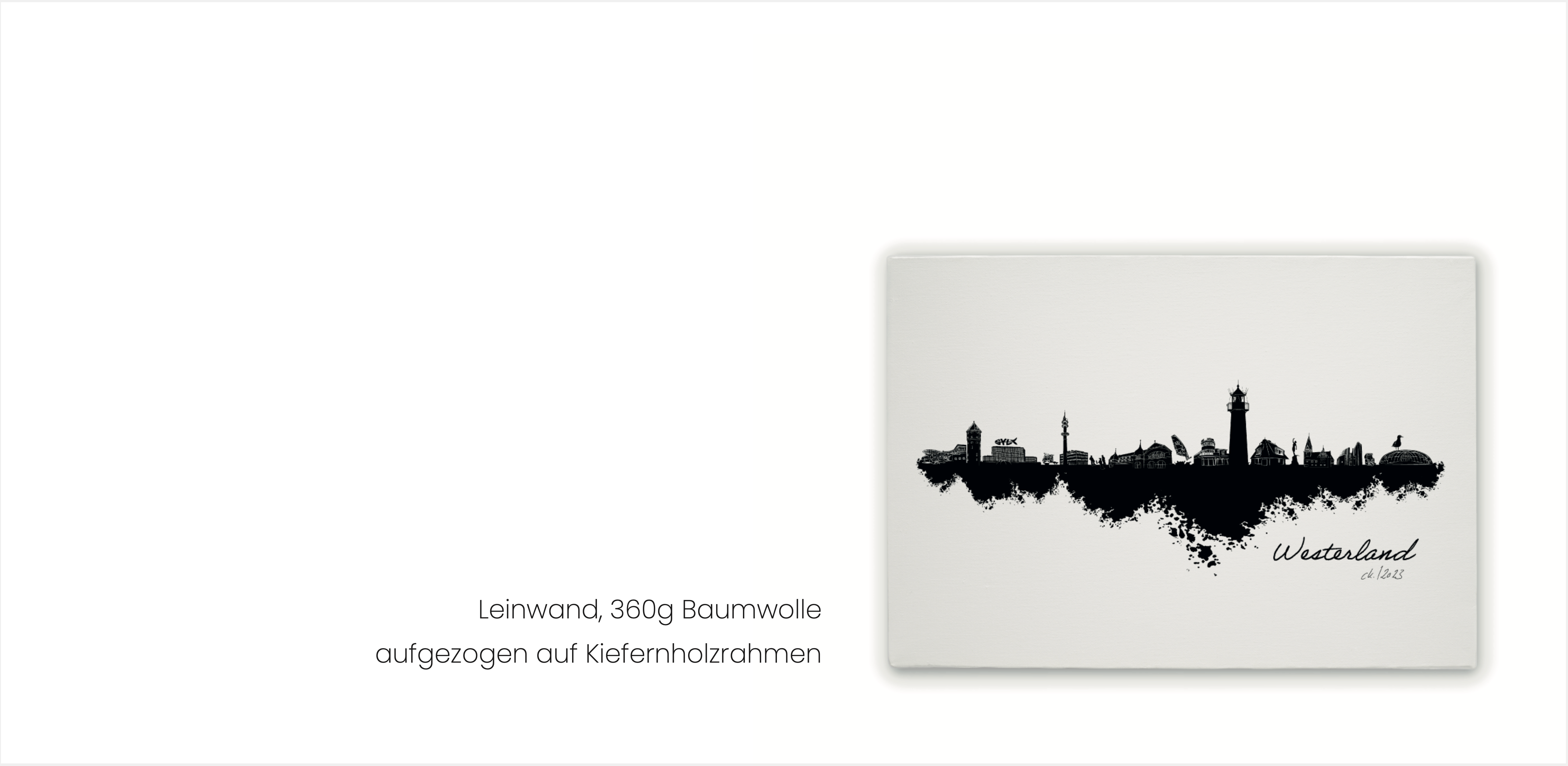 Dorfposter: Leinwand mit Westerland Skyline Banner