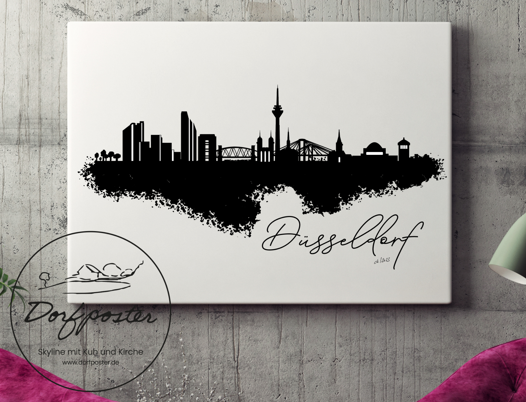 Dorfposter Düsseldorf Leinwand