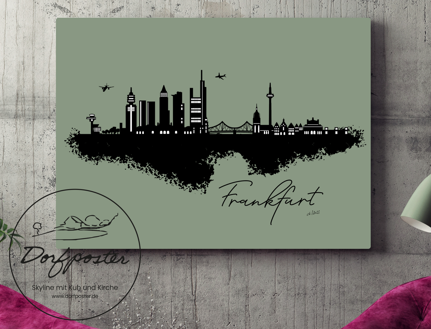 Dorfposter Frankfurt Leinwand
