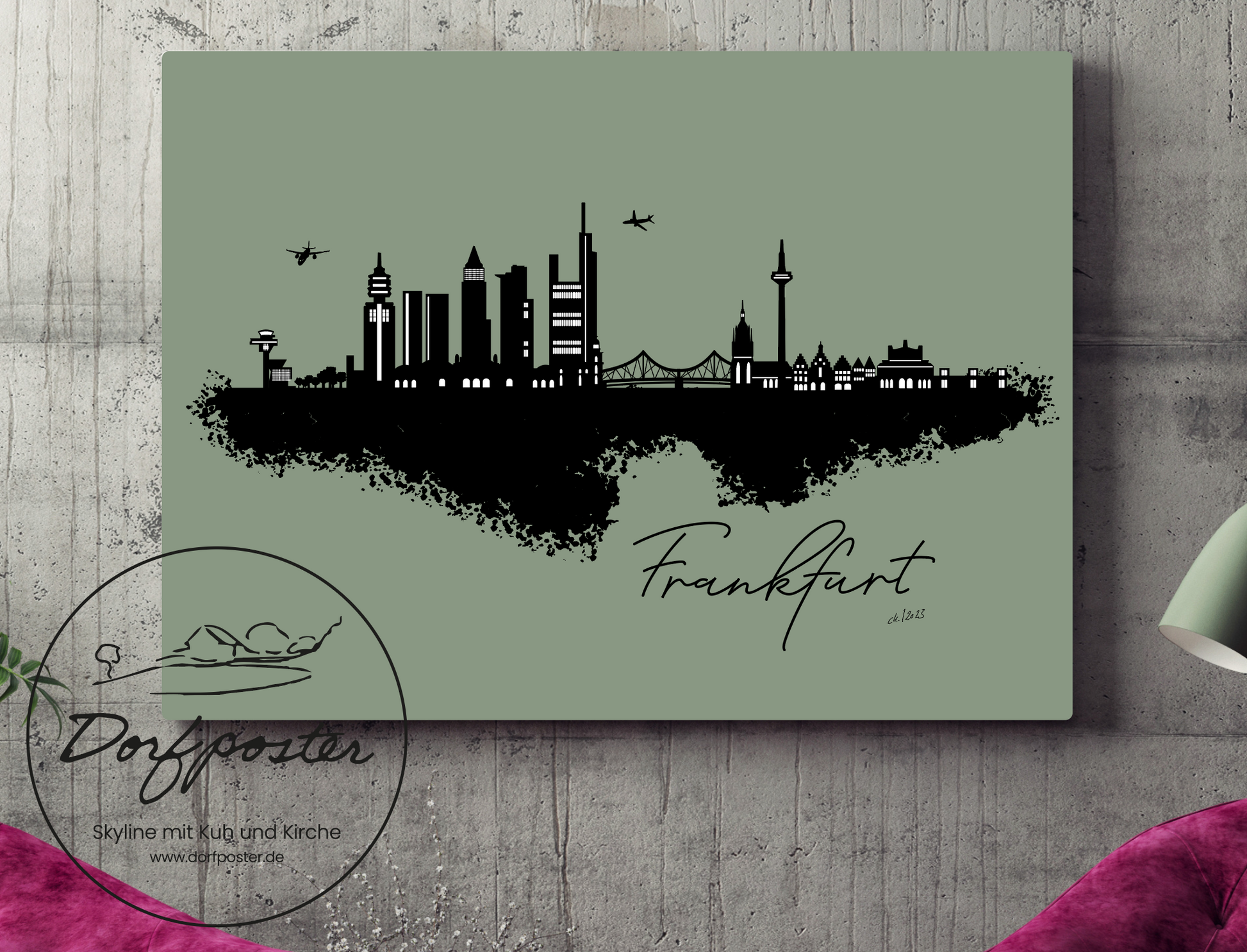 Dorfposter Frankfurt Leinwand