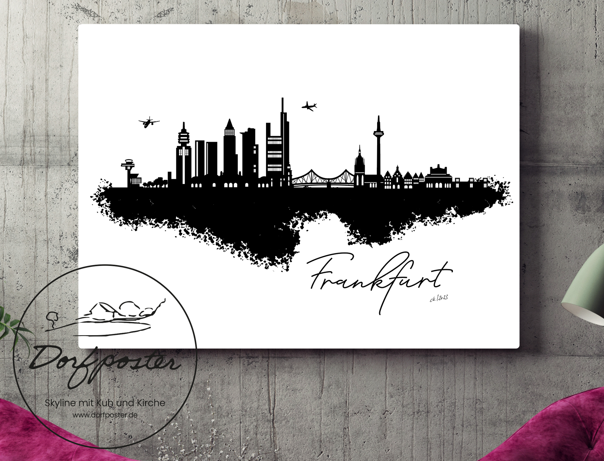 Dorfposter Frankfurt Leinwand