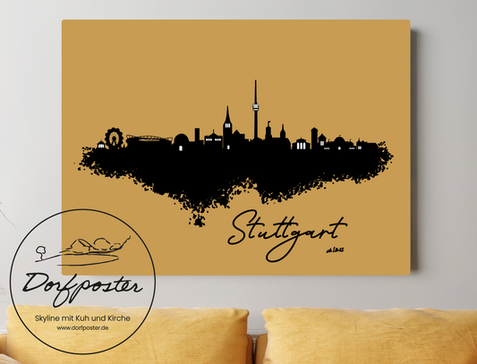 Dorfposter Stuttgart Leinwand Skyline