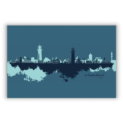 Dorfposter AluPop Westerland blau