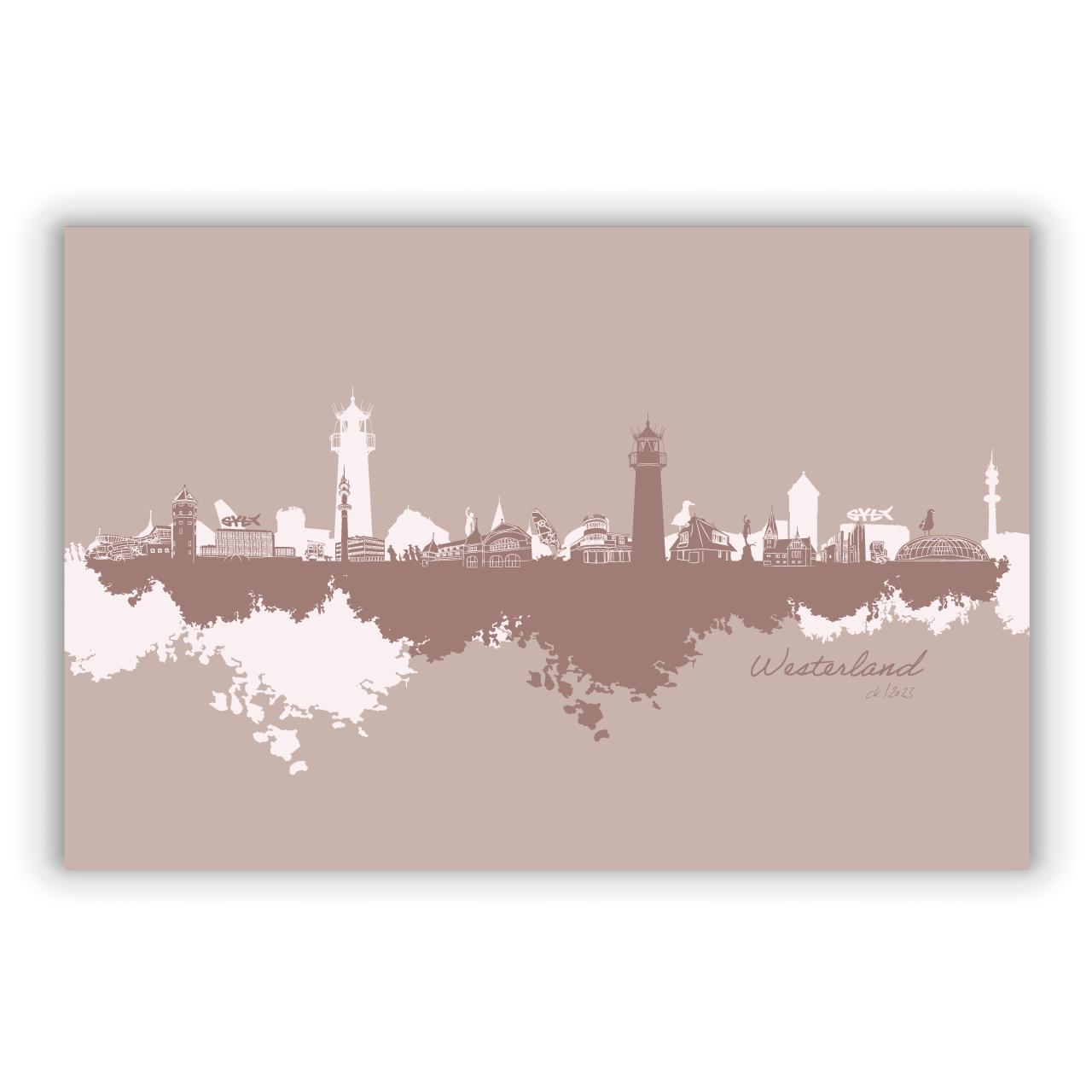 Dorfposter AluPop Westerland pastell