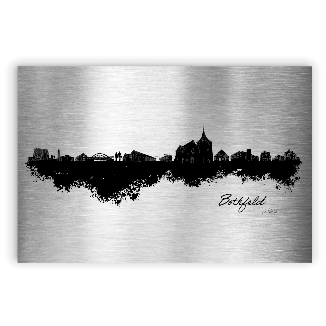 Bothfeld Dorfposter Skyline auf Aluminium