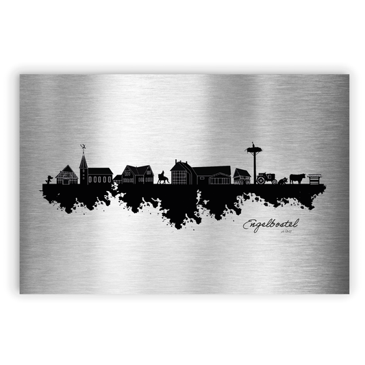 Engelbostel Dorfposter Skyline auf Aluminium