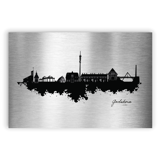 Godshorn Dorfposter Skyline auf Aluminium