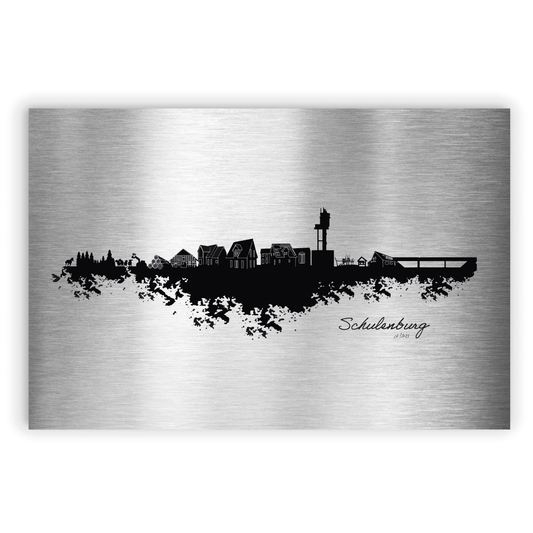 Schulenburg Dorfposter Skyline auf Aluminium