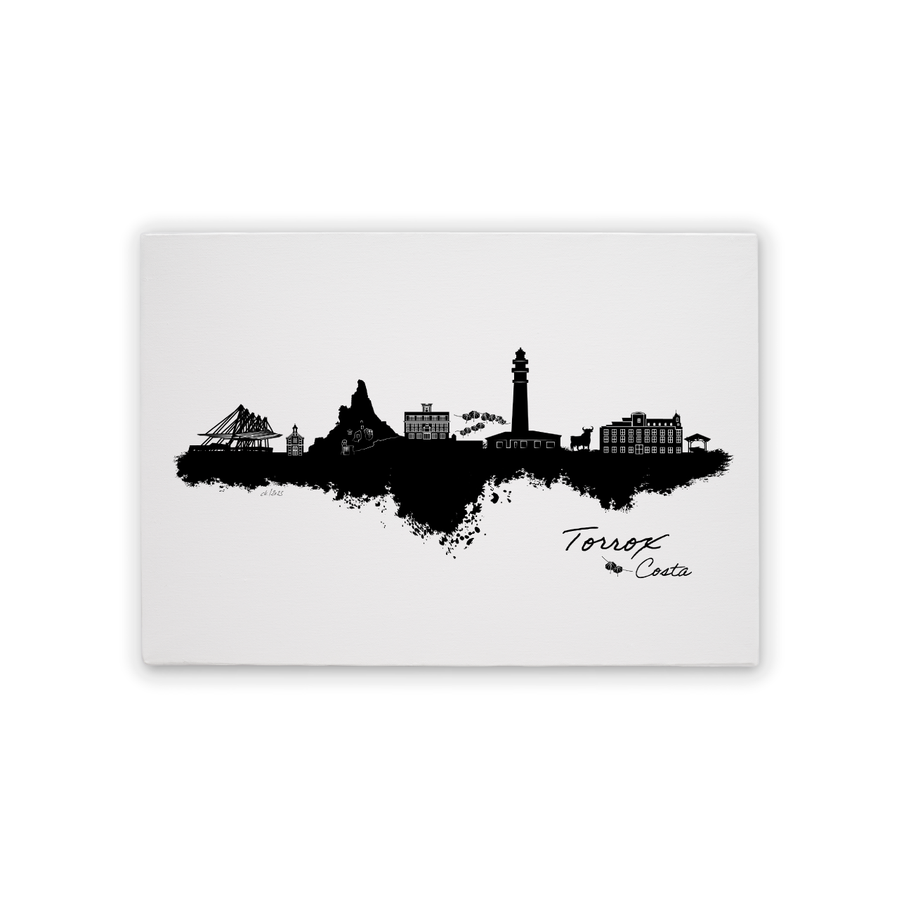 Torrox Dorfposter Skyline auf Leinwand
