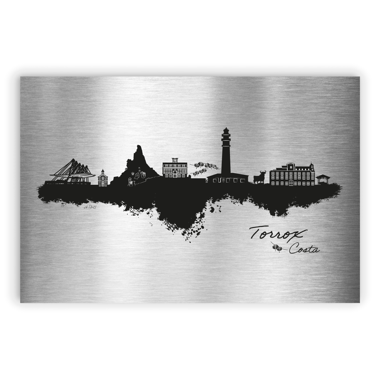 Torrox Dorfposter Skyline auf Aluminium