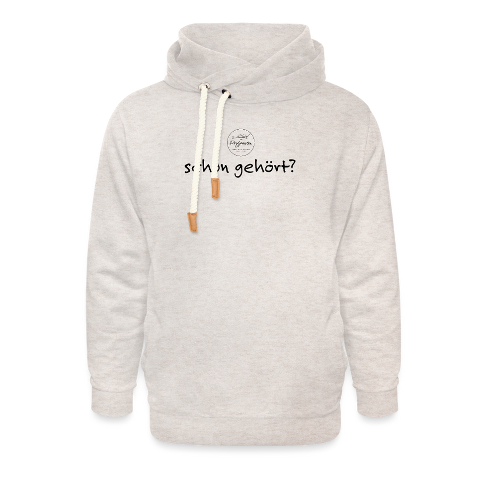 Unisex Schalkragen Hoodie - Beige meliert